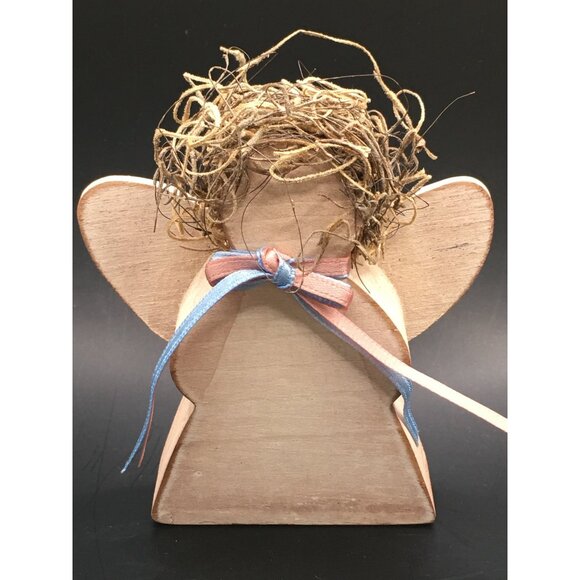 Vintage Handmade Wood Angels Ornaments with Wire Christmas Holiday Decor SET - Picture 12 of 15